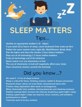 SLEEP MATTERS by Bay Area Counselor | TPT