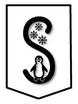 Preview of SLIDE INTO THE NEW YEAR WITH KIND HEARTS Winter, Penguin Bulletin Board Lette