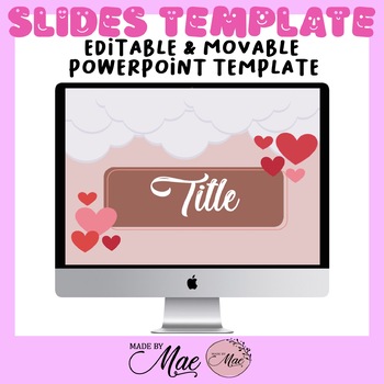 Preview of SLIDES TEMPLATE | EDITABLE & MOVABLE BOHO HEARTS POWERPOINT SLIDES TEMPLATE