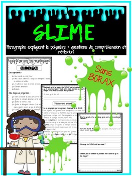 Preview of SLIME - les polymères Gr5 Classroom Chemistry