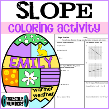 Preview of SLOPE Easter Egg Spring Personalized Shamrock Coloring Activity