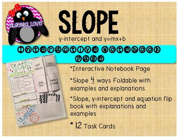 Preview of SLOPE INB Page, Foldable, Flip Book and 12 QR Code Task Cards