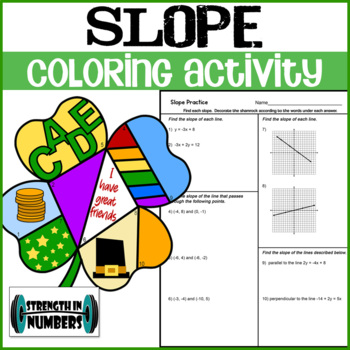 Preview of SLOPE St. Patrick's Day Personalized Shamrock Coloring Activity