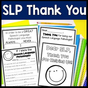 Preview of SLP Appreciation | Speech Language Pathologist Thank You Cards | SLP Thank You