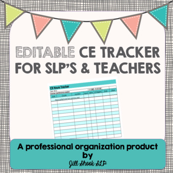 Preview of Editable CEU tracker- SLP and Teacher FREEBIE