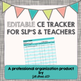 Editable CEU tracker- SLP and Teacher FREEBIE