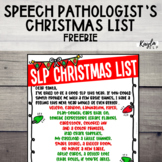 FREE SLP Christmas List Poster