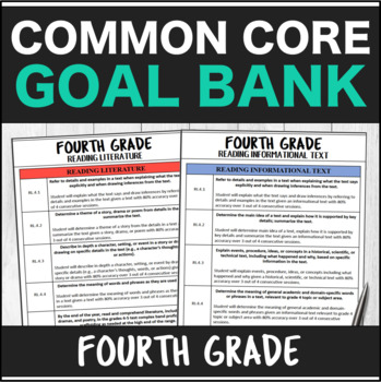 Preview of Speech Therapy Common Core Fourth Grade Goal Bank