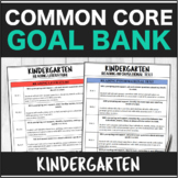 Speech Therapy Common Core Kindergarten Goal Bank