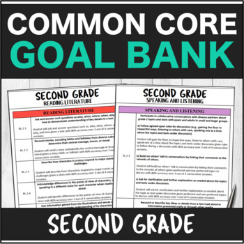 Preview of Speech Therapy Common Core Second Grade Goal Bank