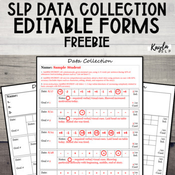 Preview of FREE SLP Data Collection Sheets