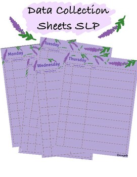 Preview of SLP Data Collection Sheets Freebie Lavender Theme