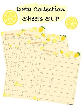 Preview of SLP Data Collection Sheets Freebie Lemon Theme