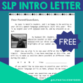 SLP Editable Letter of Introduction to Parents Template - Free