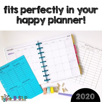 SLP Editable Planner Inserts: Back to School Ready by The Type B SLP