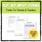 SLP IEP Input Forms