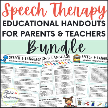 Preview of Speech Therapy Educational Handouts for Teachers & Parents - BUNDLE