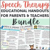 Speech Therapy Educational Handouts for Teachers & Parents