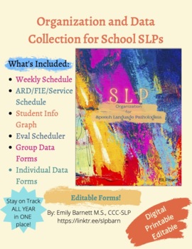 Preview of SLP Organizer: Data Sheets, Yearly Schedule, Due dates, & more! (PDF version)