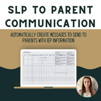 Preview of SLP Parent Communication Using Auto-Populating Paragraphs