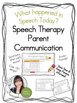 Preview of SLP Parent Communication - What Happened in Speech Today?