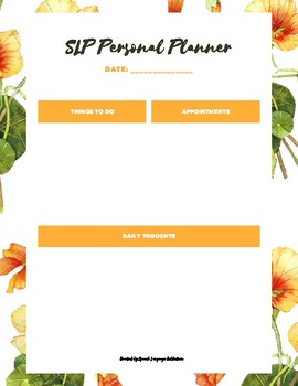 Preview of SLP Personal Planner / To Do List
