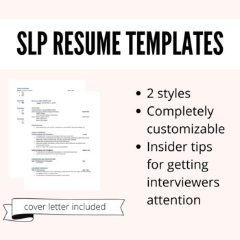 Preview of SLP Resume & Cover Letter Templates - Clean, Classic Formats that WORK