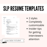 SLP Resume & Cover Letter Templates - Clean, Classic Forma