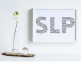SLP Scope of Practice Word Cloud Poster: Black on White