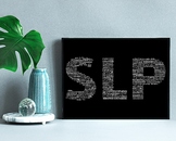SLP Scope of Practice Word Cloud Poster: White on Black
