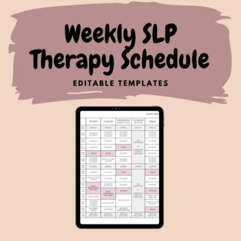 Preview of SLP - Weekly Therapy Schedule - Templates