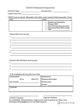 Preview of SLPA (Speech Tech) Goal and Monthly Observation Forms