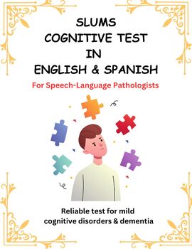 Preview of SLUMS Cognitive Test in English and Spanish for Speech Therapy Professionals