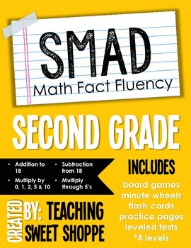 Preview of SMAD Math Fact Fluency Program *SECOND GRADE*