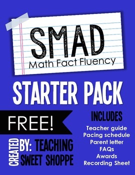 Preview of SMAD Math Fact Fluency Program *STARTER PACK*