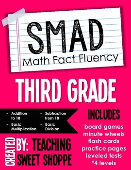 Preview of SMAD Math Fact Fluency Program *THIRD GRADE*
