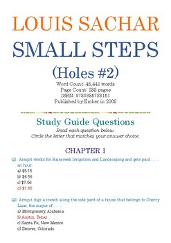 Preview of SMALL STEPS (Holes #2) by Louis Sachar; Multiple-Choice Study Guide w/Answer Key