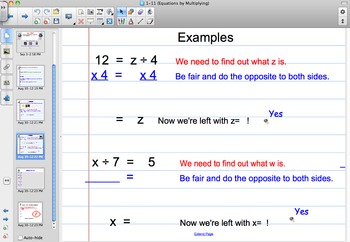 Preview of SMART BOARD: One Step Equation; Multiplication