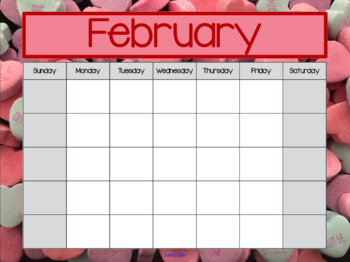 Preview of SMART Board Calendar - February