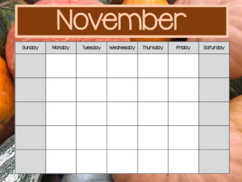 Preview of SMART Board Calendar - November