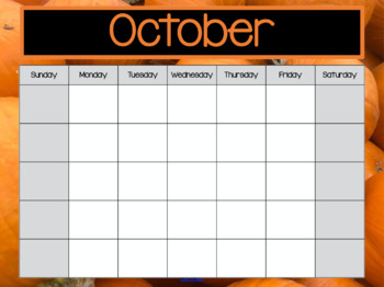 Preview of SMART Board Calendar - October