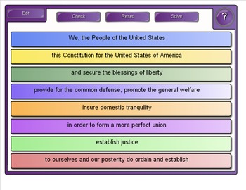 Preview of Free! US Constitution Day: SMART Board activity for the Preamble
