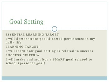 Preview of SMART GOAL LESSON PLAN