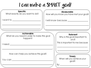 SMART Goal-Setting Graphic Organizer by Neverland Nook | TpT