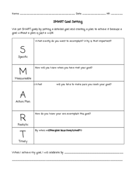 Preview of SMART Goal Setting Worksheet
