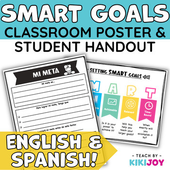 Preview of SMART Goals Activity- Classroom Poster & Handout Set in English & Spanish