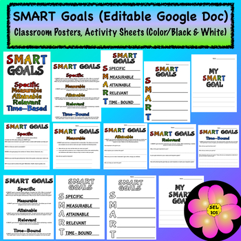 Preview of SMART Goals (Editable Google Doc)