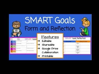 Preview of SMART Goals Form & Reflection (Google Slides)