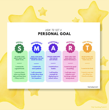 SMART Goals Guide + Task by Tidy Teaching Tools | TPT