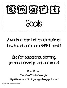 Preview of SMART Goals Worksheet